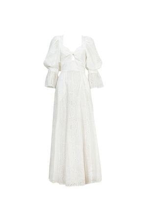 Aaliyah Eyelet Maxi Vestido 723096 HUE