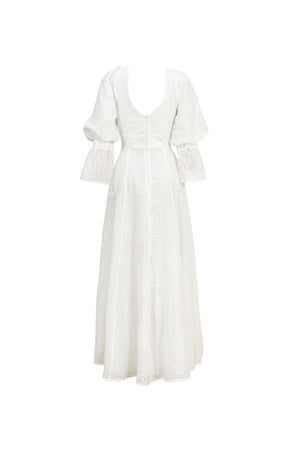 Aaliyah Eyelet Maxi Vestido 723096 HUE
