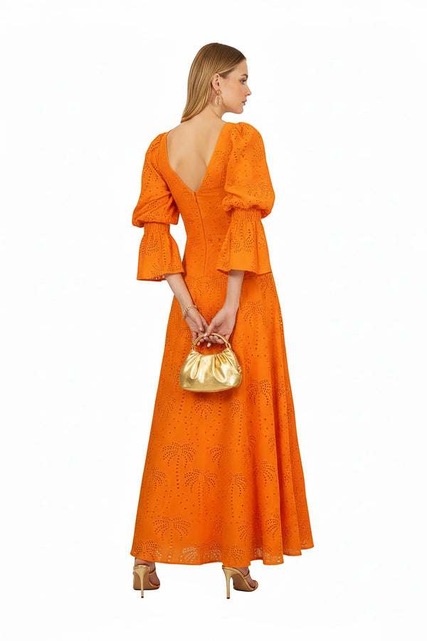 Aaliyah Eyelet Maxi Vestido