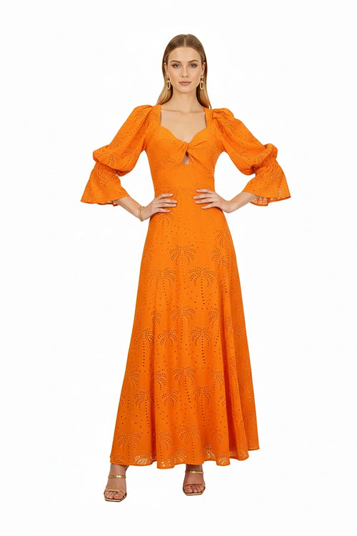 Aaliyah Eyelet Maxi Vestido