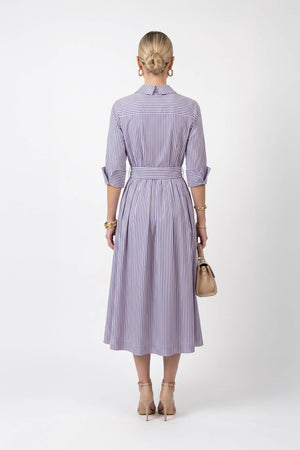 Regina Striped Belted Camisero Vestido 723108AZU