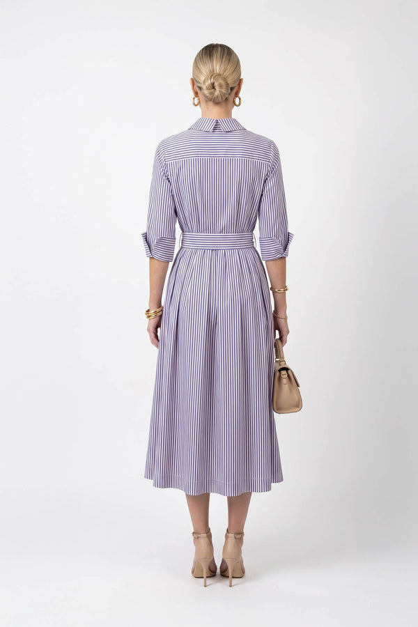 Regina Striped Belted Camisero Vestido 723108AZU