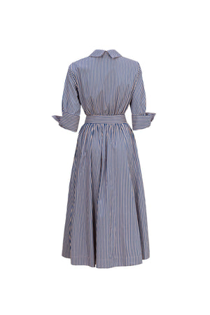 Regina Striped Belted Camisero Vestido 723108AZU