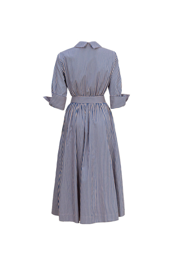 Regina Striped Belted Camisero Vestido 723108AZU