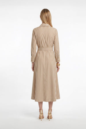 Regina Striped Belted Camisero Vestido 723108CAF