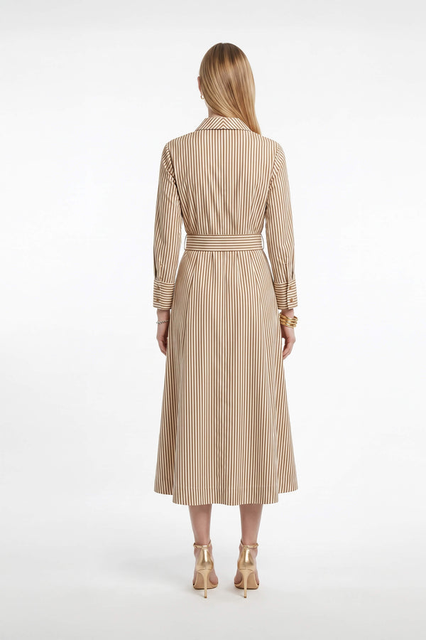 Regina Striped Belted Camisero Vestido 723108CAF