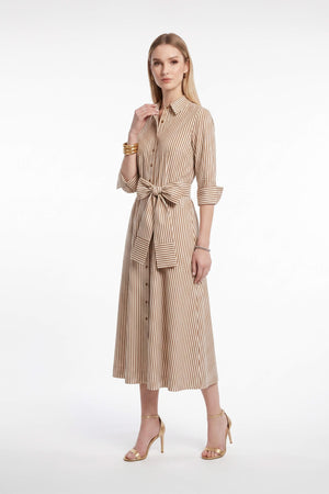 Regina Striped Belted Camisero Vestido 723108CAF