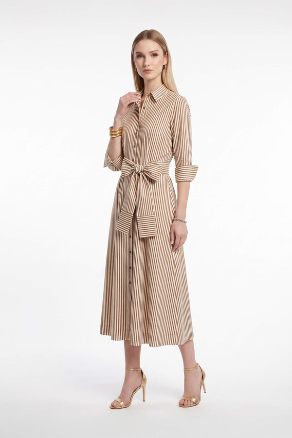 Regina Striped Belted Camisero Vestido 723108CAF