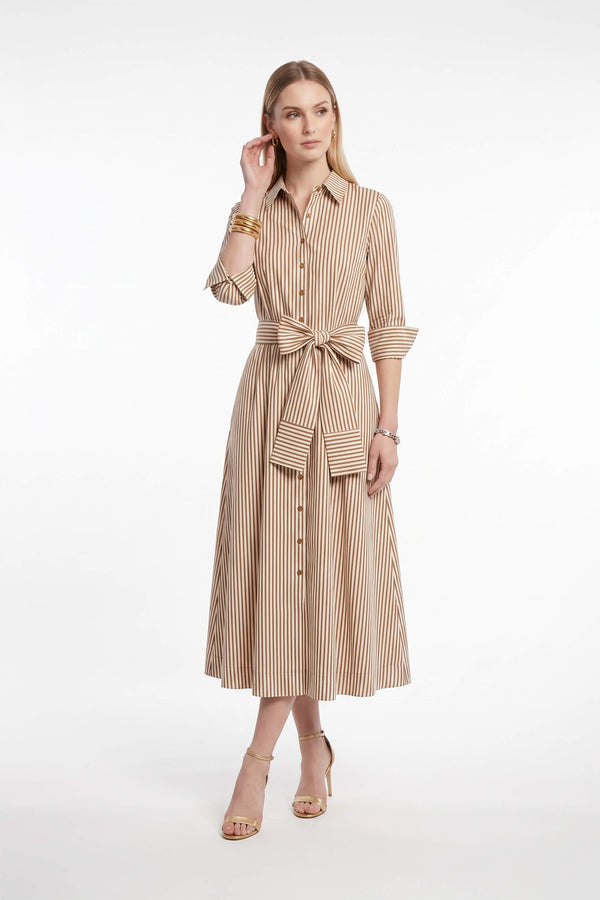 Regina Striped Belted Camisero Vestido 723108CAF