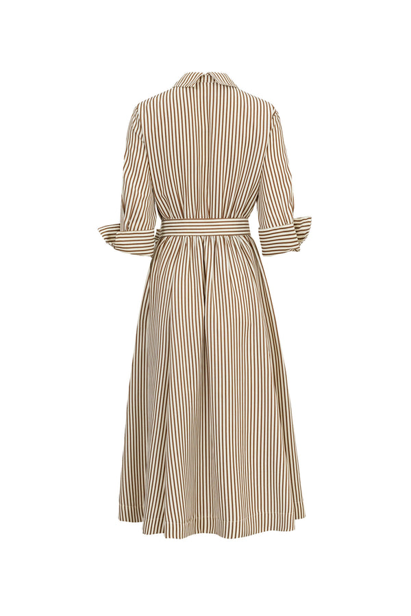 Regina Striped Belted Camisero Vestido 723108CAF