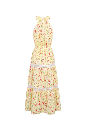 Lucía Halter Fruit Tiered Maxi Vestido 723112 AMA