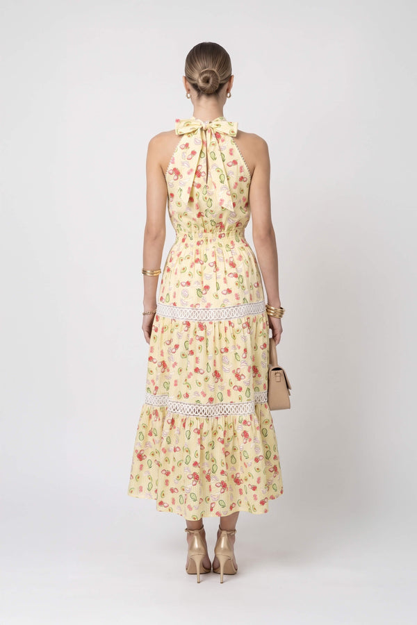 Lucía Halter Fruit Tiered Maxi Vestido 723112 AMA
