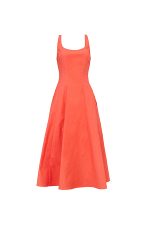 Camila Square Neck Midi Vestido 723116 COR