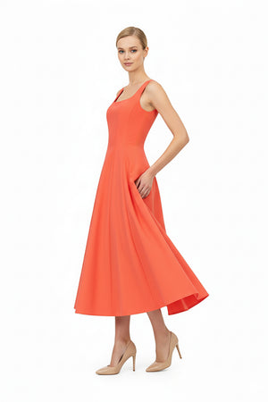 Camila Square Neck Midi Vestido 723116 COR