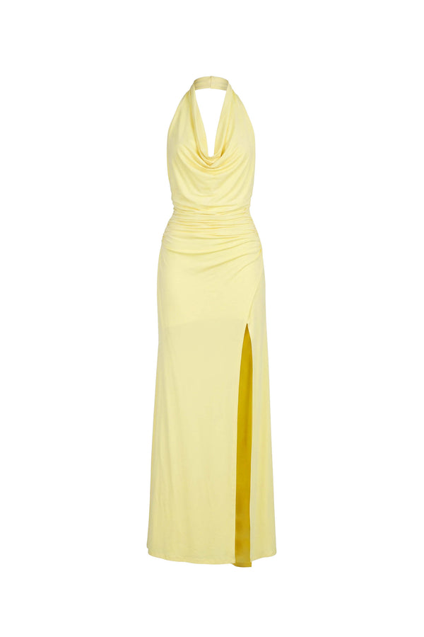 Inés Halter Cowl-Neck Maxi Vestido 723139 PAJ
