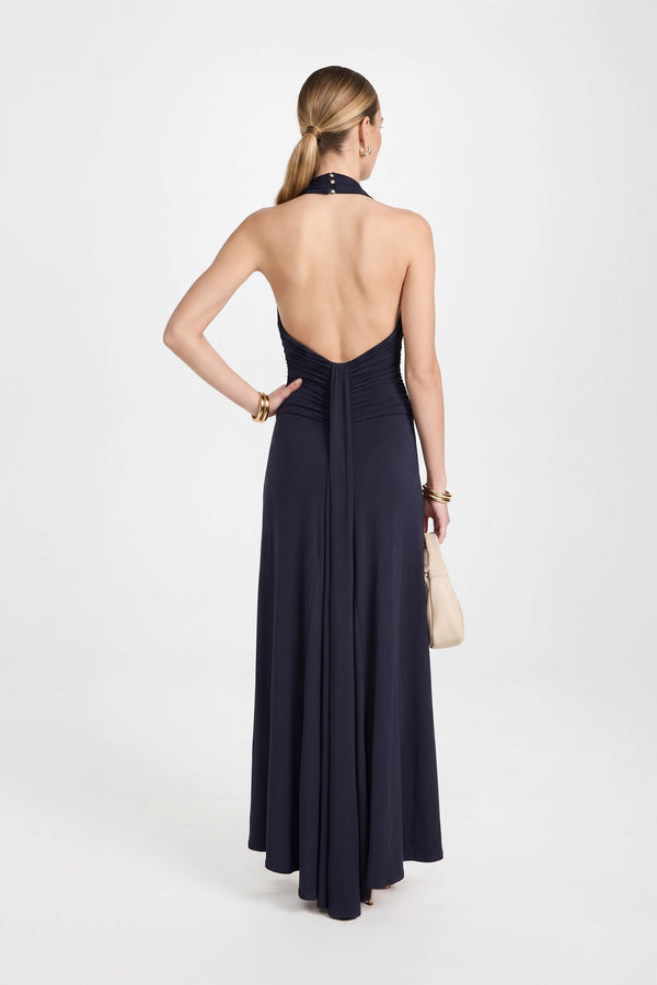 Inés Halter Cowl-Neck Maxi Vestido 723139 NEG