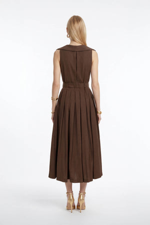 Clarissa One-Shoulder Cascade Maxi Vestido 723144 CAF