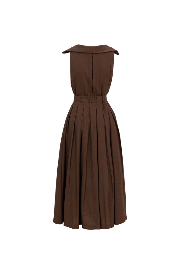 Clarissa One-Shoulder Cascade Maxi Vestido 723144 CAF