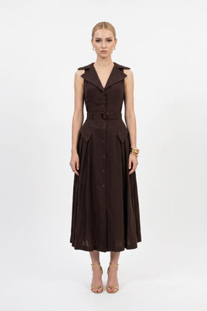 Clarissa One-Shoulder Cascade Maxi Vestido 723144 CHO