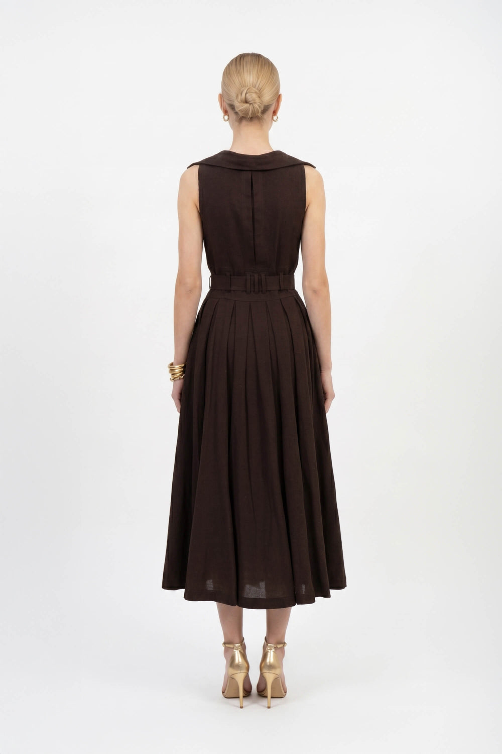 Clarissa One-Shoulder Cascade Maxi Vestido 723144 CHO