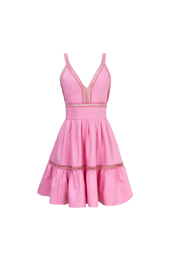 Alexa Ladder-Trim Cami Mini Vestido 723164ROS