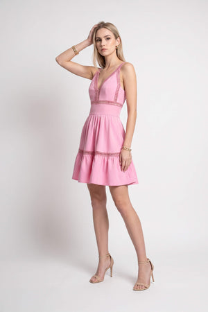 Alexa Ladder-Trim Cami Mini Vestido 723164ROS