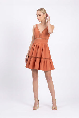 Alexa Ladder-Trim Cami Mini Vestido 723164LAD