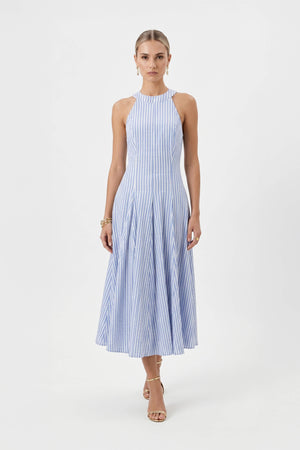 Nadia Tie-Detail Smocked-Cuff Vestido 723173 CIE
