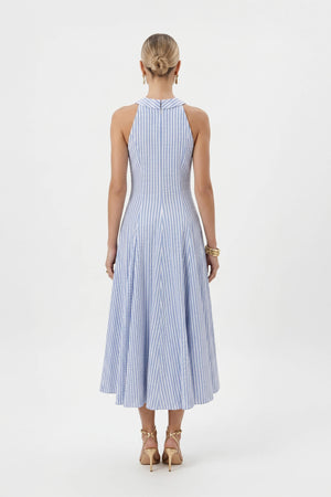 Nadia Tie-Detail Smocked-Cuff Vestido 723173 CIE