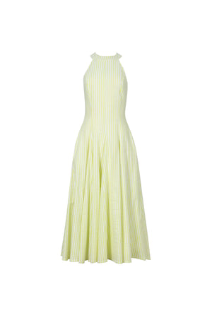 Nadia Tie-Detail Smocked-Cuff Vestido 723173