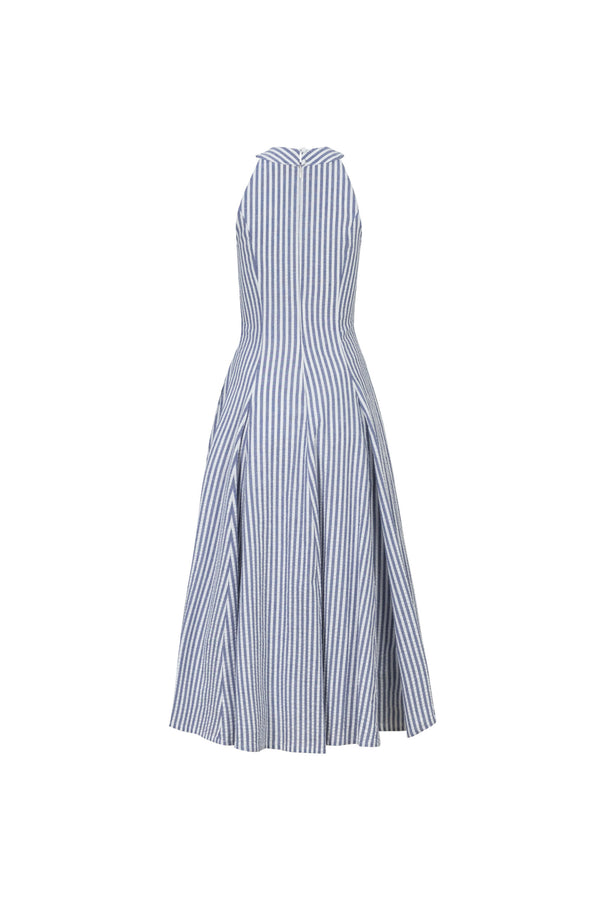 Nadia Tie-Detail Smocked-Cuff Vestido 723173