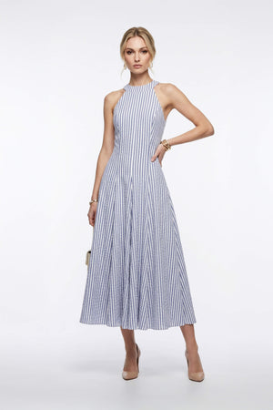Nadia Tie-Detail Smocked-Cuff Vestido 723173