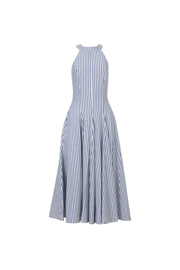 Nadia Tie-Detail Smocked-Cuff Vestido 723173
