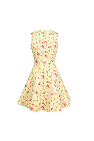 Julieta Fruit Print A-Line Mini Vestido 723175 AMA