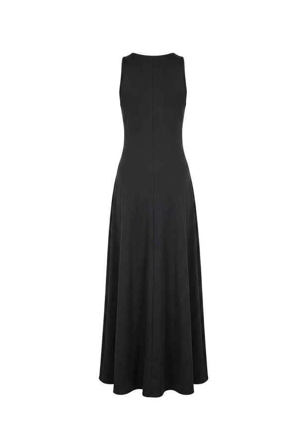 Valeria V-Neck Sleeveless Maxi Vestido 723205 NEG