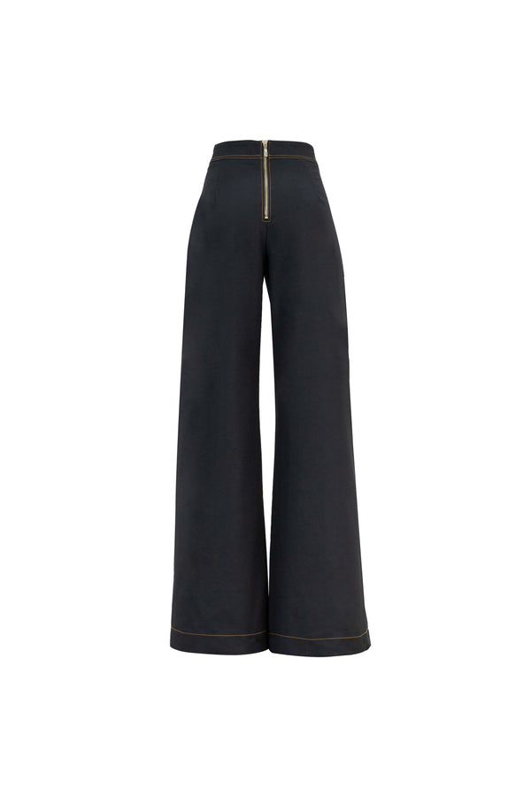 Martina High-Waist Sailor Wide-Leg Pantalón 731104 NEG