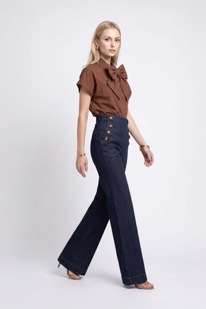 Lucia Sailor High-Waist Wide-Leg Pantalón 731105 DEN