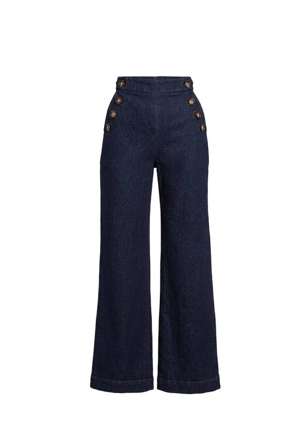 Lucia Sailor High-Waist Wide-Leg Pantalón 731105 DEN