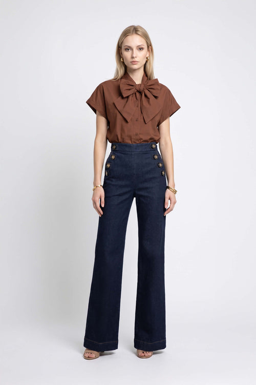 Lucia Sailor High-Waist Wide-Leg Pantalón 731105 DEN