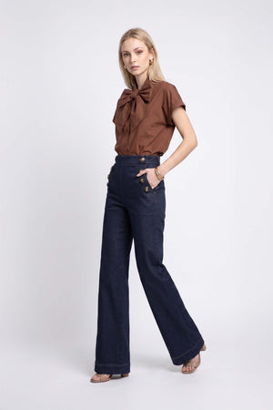 Lucia Sailor High-Waist Wide-Leg Pantalón 731105 DEN