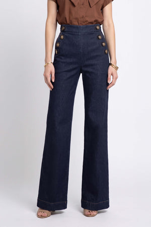 Lucia Sailor High-Waist Wide-Leg Pantalón 731105 DEN