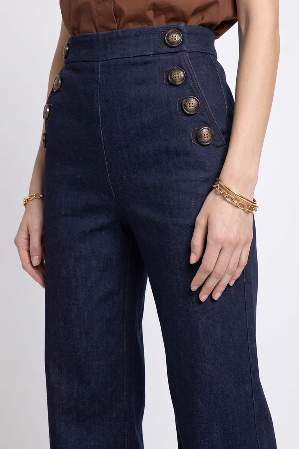 Lucia Sailor High-Waist Wide-Leg Pantalón 731105 DEN