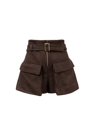 Gala Belted Flap Pocket High-Waist Shorts  731107 CAF