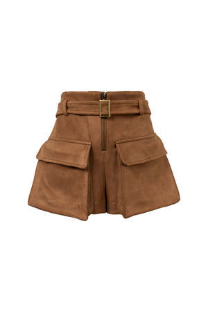 Gala Belted Flap Pocket High-Waist Shorts  731107 CAM