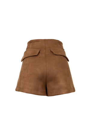 Gala Belted Flap Pocket High-Waist Shorts  731107 CAM