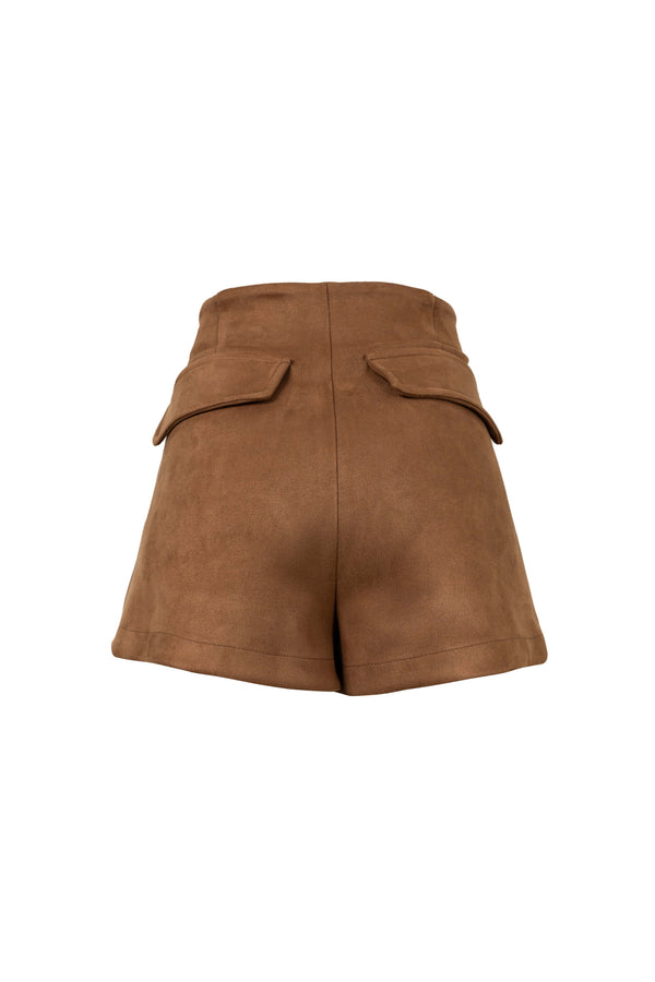 Gala Belted Flap Pocket High-Waist Shorts  731107 CAM