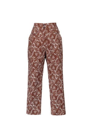 Cassandra Printed Flap High-Waist Pantalón  731126 CAF