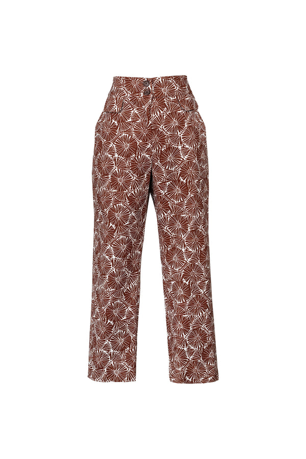 Cassandra Printed Flap High-Waist Pantalón  731126 CAF