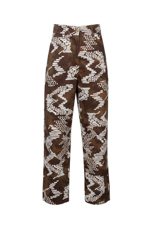 Mia Printed High-Waist Straight-Leg Pantalón 731130 CAF