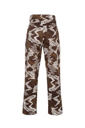 Mia Printed High-Waist Straight-Leg Pantalón 731130 CAF